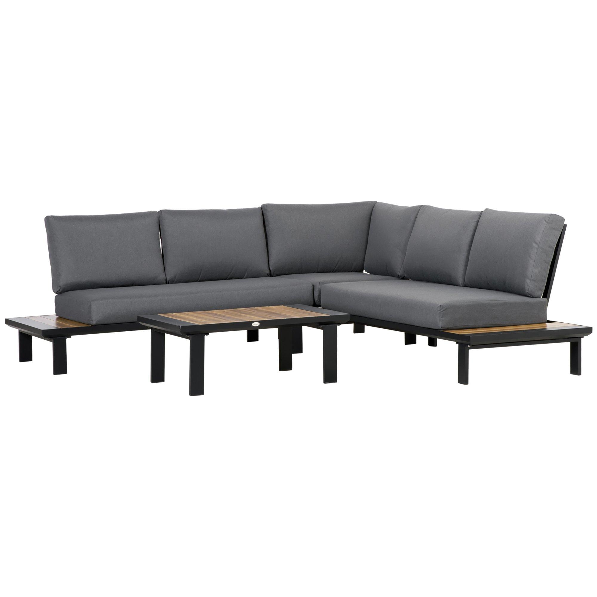 4 PCS Garden Furniture Conversation Set with Loveseat Table